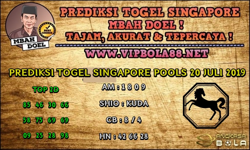 PREDIKSI TOGEL SINGAPORE POOLS 20 JULI 2019