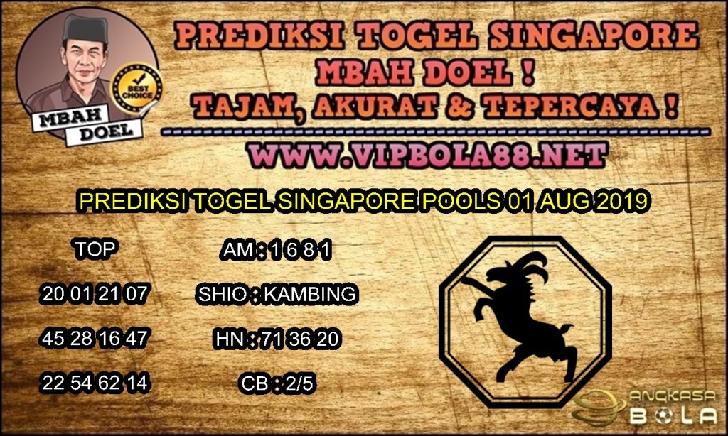 PREDIKSI TOGEL SINGAPORE POOLS 01 AUG 2019
