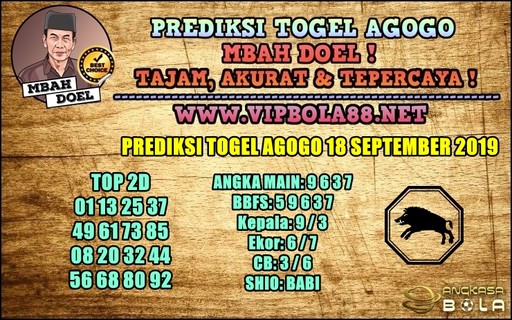 PREDIKSI TOGEL AGOGO 18 SEPTEMBER 2019