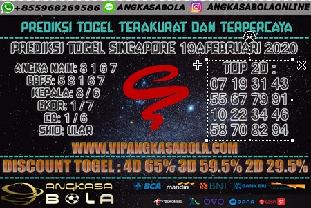 Prediksi Togel Singapore 19AFebruari 2020