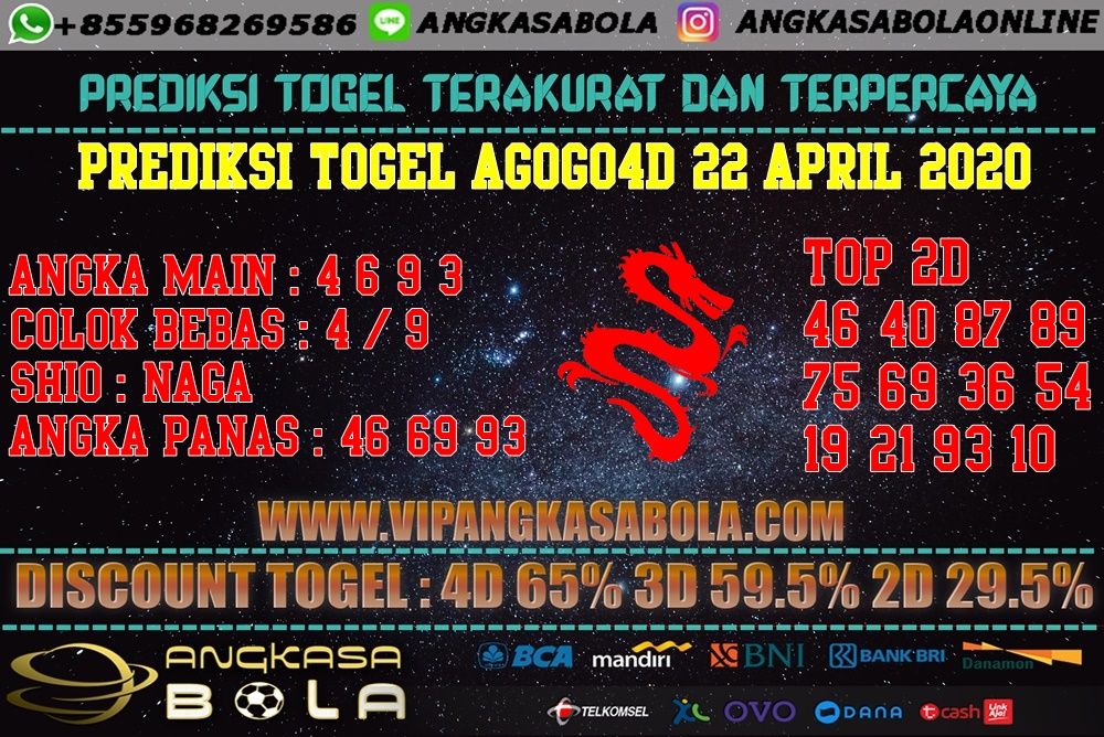 Prediksi Togel AGOGO 22 APRIL 2020