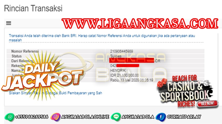 Pemenang Jackpot LIVE CASINO 13 MEI 2020