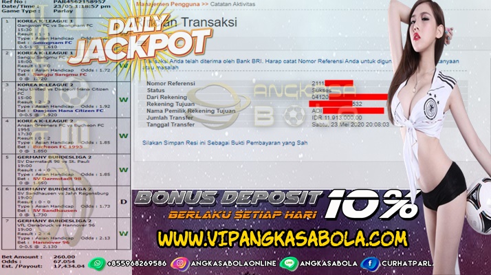 Pemenang Jackpot PARLAY 24 MEI 2020