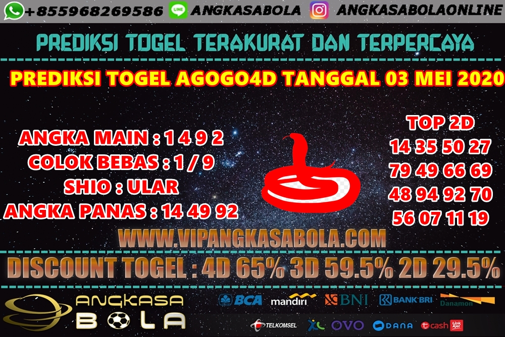 Prediksi Togel AGOGO 03 MEI 2020