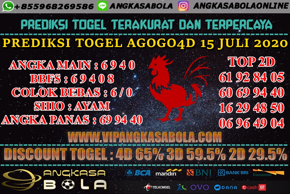 PREDIKSI TOGEL AGOGO4D 15 JULI 2020