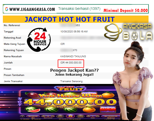 Jackpot Slot Hot Hot Fruit Jebol Bosku Minggu 10 Agustus 2020