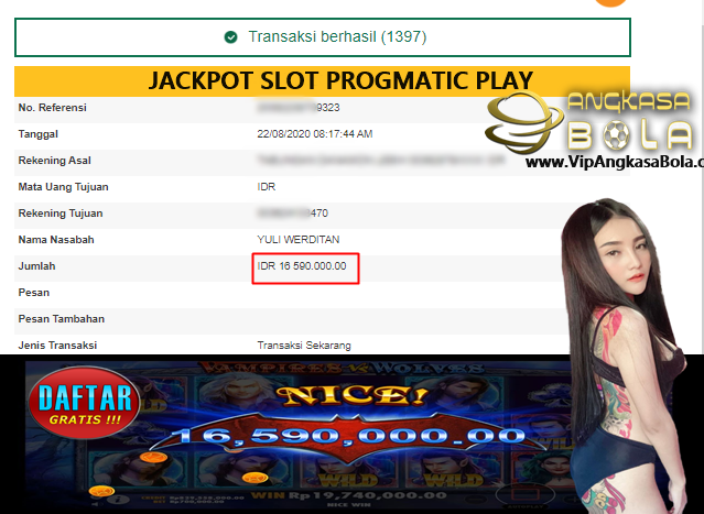 Jackpot Slot PROGMATIC PLAY Jebol Bosku Minggu 22 Agustus 2020