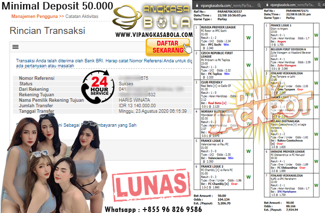 Jackpot Mix Parlay Jebol Bosku Minggu 23 Agustus 2020