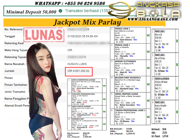 Jackpot Mix Parlay Jebol Bosku Senin 31 Agustus 2020