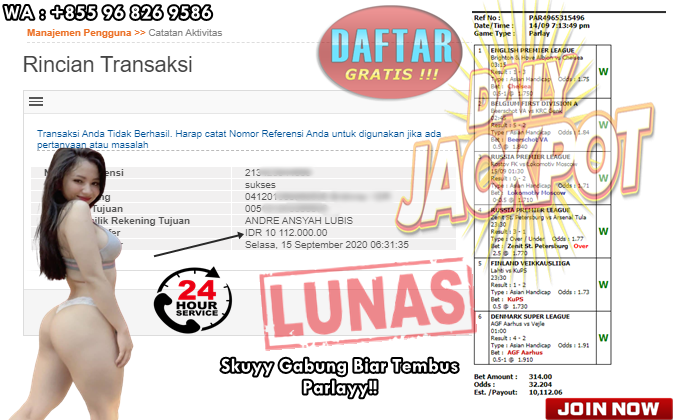 Jackpot Mix Parlay Jebol Bosku Selasa 15 September 2020