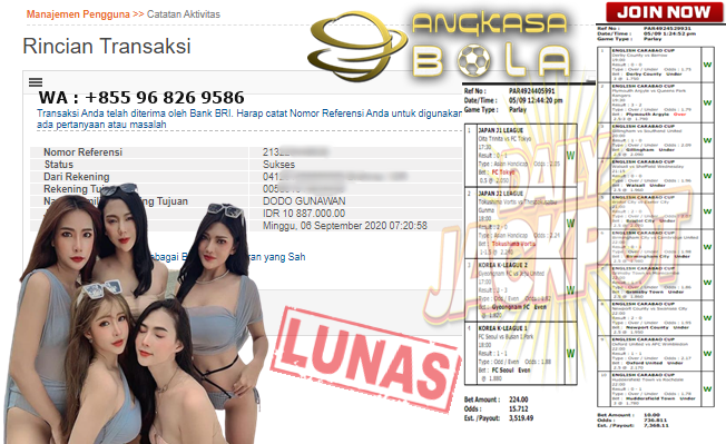 Jackpot Mix Parlay Jebol Bosku Minggu 6 September 2020