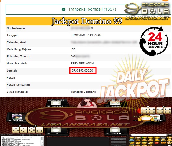 Pemenang Jackpot Besar Domino 99 31 Oktober 2020