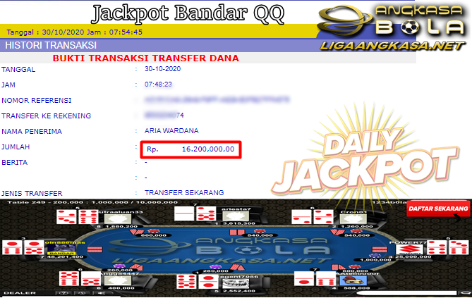 Pemenang Jackpot Besar Bandar QQ 30 Oktober 2020