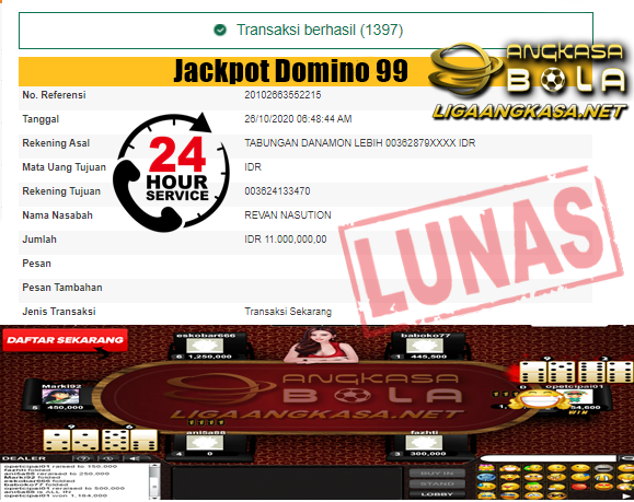 Pemenang Jackpot Besar Domino 99 26 Oktober 2020