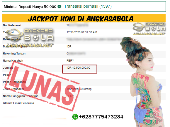 Pemenang Jackpot Besar Hokii Di Angkasabola 17 November 2020