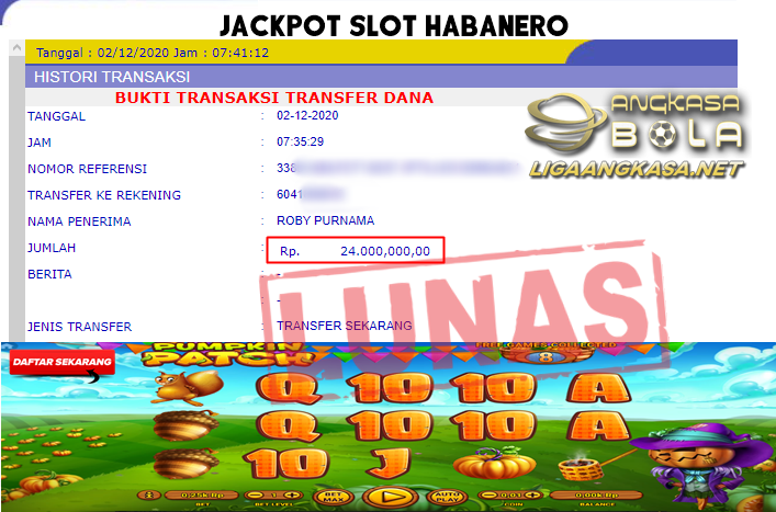 Pemenang Jackpot Besar Slot Habanero 02 Desember 2020