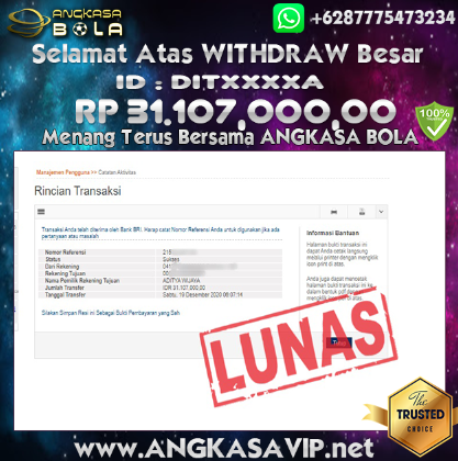 Pemenang Jackpot Besar Slot Jdb Di Angkasabola 19 Desember 2020