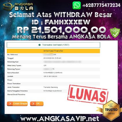 Pemenang Jackpot Besar Wm Casino Di Angkasabola 23 Desember 2020