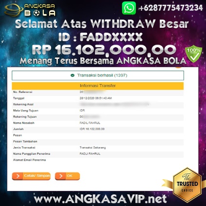 Pemenang Jackpot Besar Slot Jdb Di Angkasabola 28 Desember 2020