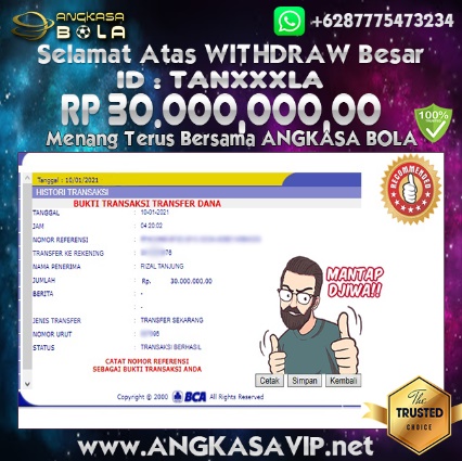 Pemenang Jackpot Besar Mix Parlay Di Angkasabola 10 January 2021