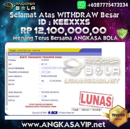 Bukti Menang Besar Over Under 13 April 2021 Angkasabola