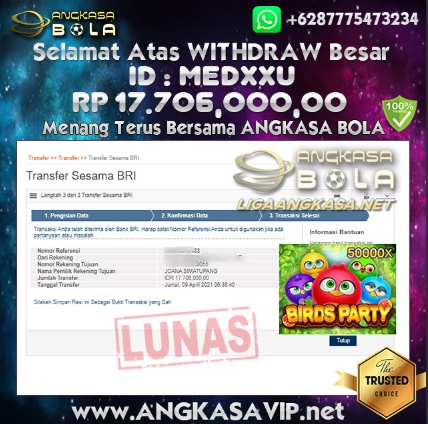 Bukti Menang Besar Slot Jdb Bird Party 5 April 2021 Angkasabola