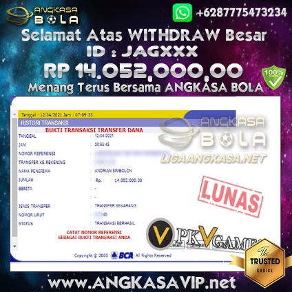 Bukti Menang Besar Bandar QQ 12 April 2021 Angkasabola