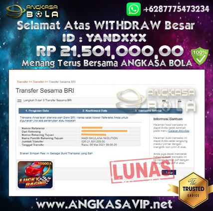 Bukti Menang Besar Lucky Racing 5 Mei 2021 Angkasabola