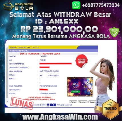 Bukti Menang Besar WM CASINO 23 Mei 2021 Angkasabola