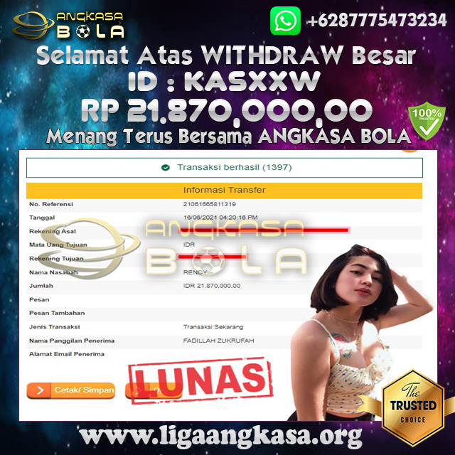 Bukti Menang Besar Slot Game Hall 16 JUNI 2021 Angkasabola