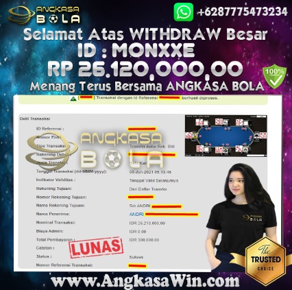 Bukti Menang Besar PKV Bandar QQ 8 JUNI 2021 Angkasabola