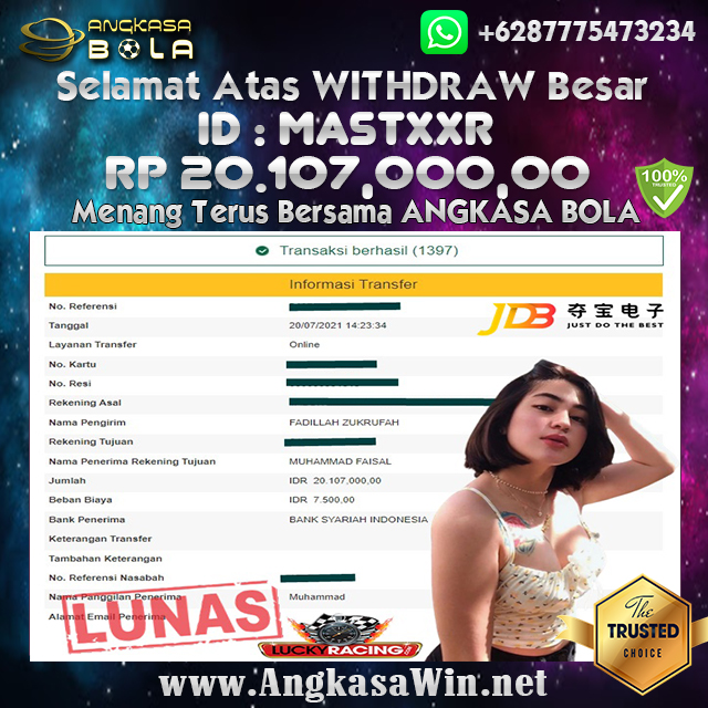 Bukti Menang Slot Jdb Lucky Racing 20 Juli 2021 Angkasabola