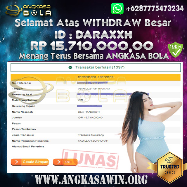 Bukti Menang Besar Tembus Parlay 8 Agustus 2021 Angkasabola