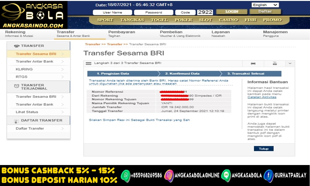 Bukti Menang Besar 24-September-2021