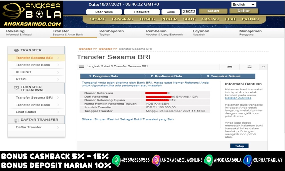 Bukti Menang Besar 26-September-2021