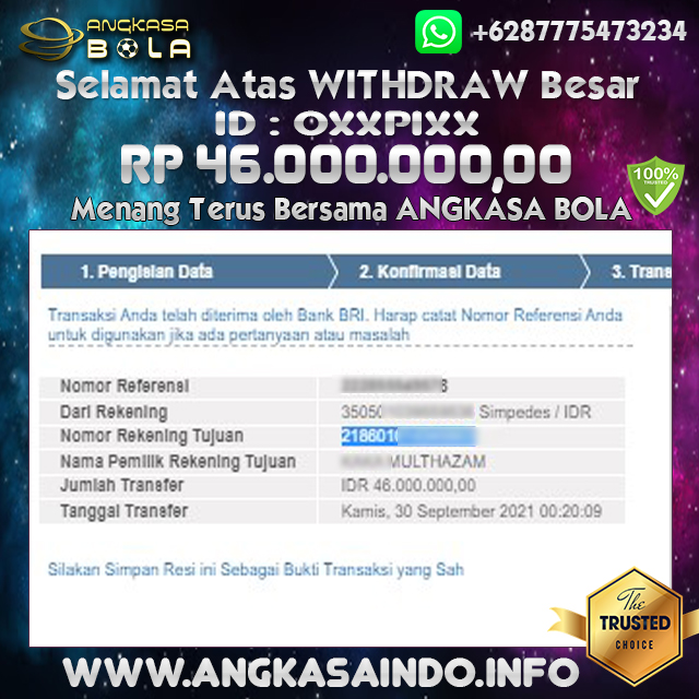 Bukti Menang Besar Bola Jalan 30 September 2021 Angkasabola