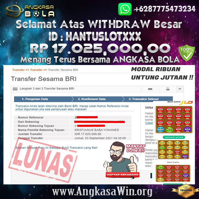 Bukti Menang Besar Slot Birds Party JDB 3 September 2021 Angkasabola