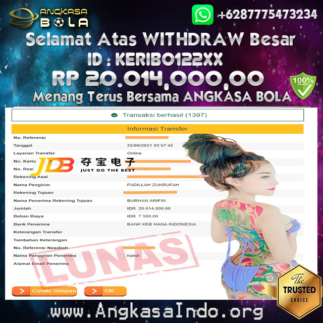 Bukti Menang Besar Slot JDB 25 September 2021 Angkasabola