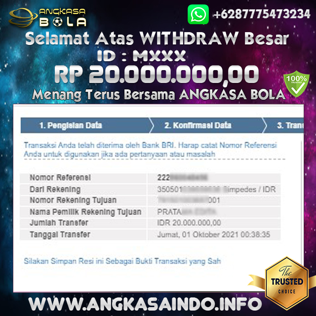 Bukti Menang Besar Bola Jalan 01 Oktober 2021 Angkasabola