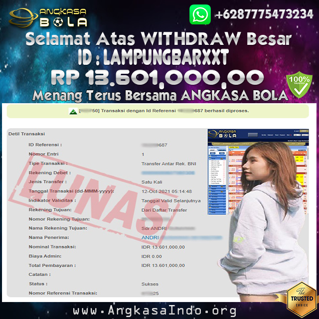 Bukti Menang Besar Bola Jalan 12 Oktober 2021 Angkasabola