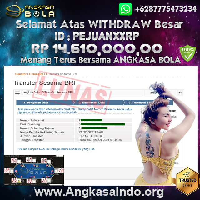 Bukti Menang Besar Bandar QQ 06 Oktober 2021 Angkasabola