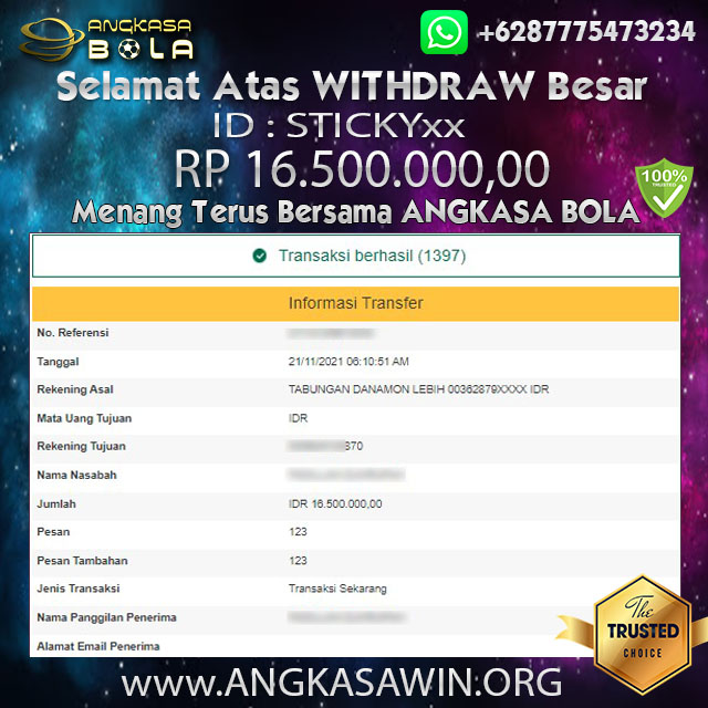 Bukti Menang Besar SLOT 21 November 2021 Angkasabola