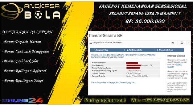 Info Kemenangan Live Casino Tanggal 01 JULI 2022