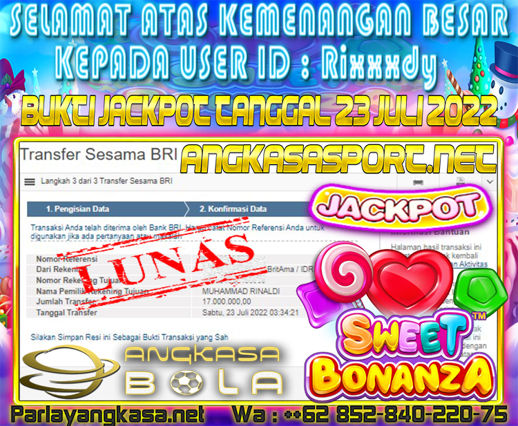 INFO KEMENANGAN SLOT PRAGMATIC PLAY 23 JULI 2022