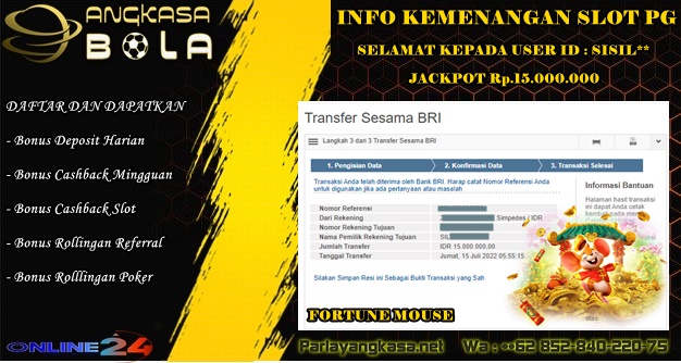 Info Kemenangan RTG SLOT Tanggal 15 JULI 2022