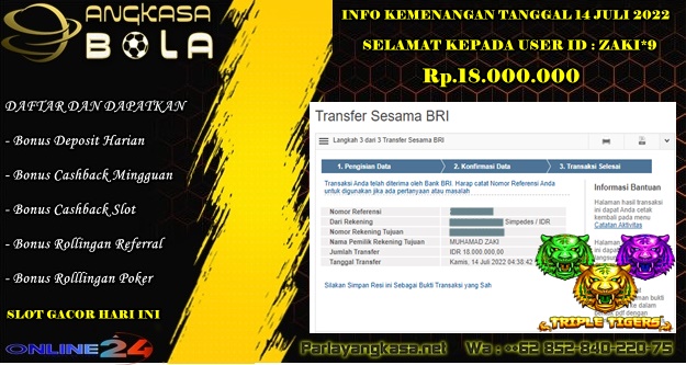 Info Kemenangan RTG SLOT Tanggal 14 JULI 2022