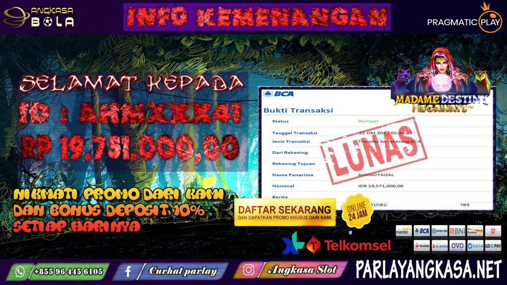 INFO KEMENANGAN SLOT PRAGMATIC PLAY 21 OKTOBER 2022