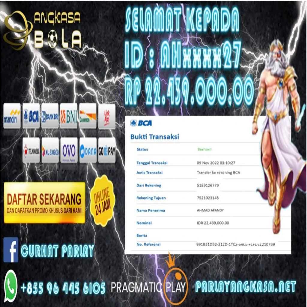 INFO KEMENANGAN SLOT PRAGMATIC PLAY 09 NOVEMBER 2022