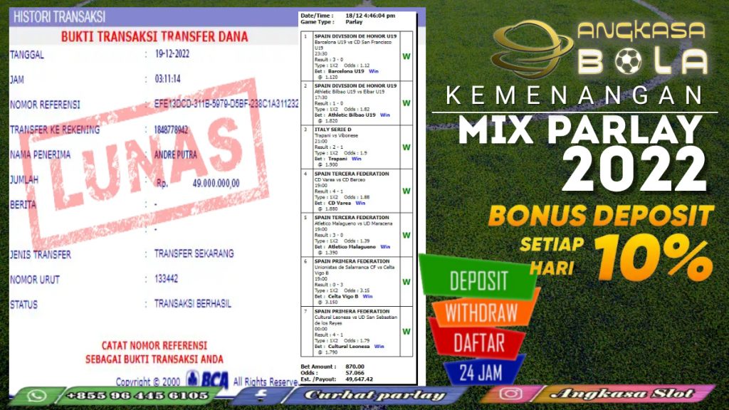 INFO KEMENANGAN SPORTBOOKS 19 DESEMBER 2022