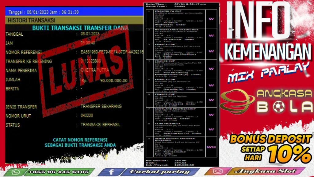 INFO KEMENANGAN SPORTBOOKS 08 JANUARI 2023